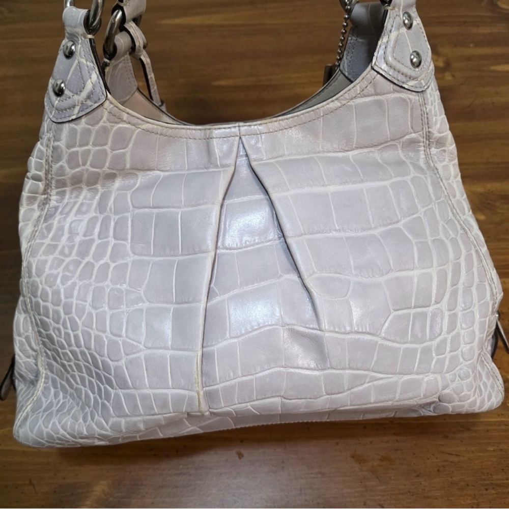 Coach Madison Maggie Croc-Embossed Leather Hobo Bag - Gem